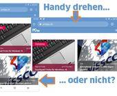 Screenshot hochkant und quer gedrehte Browser-App