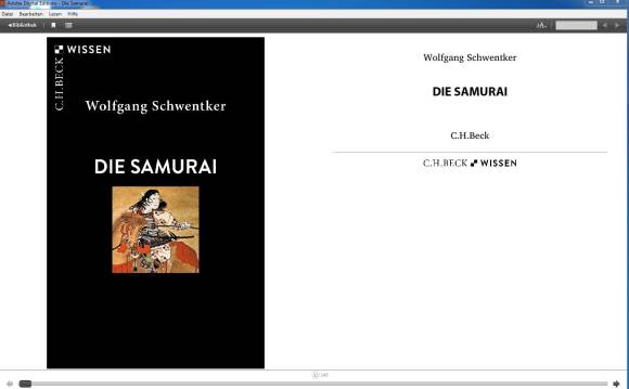 Screenshot eines Buchs in Adobe Digital Editions