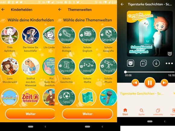 Screenshots Tigertones-App