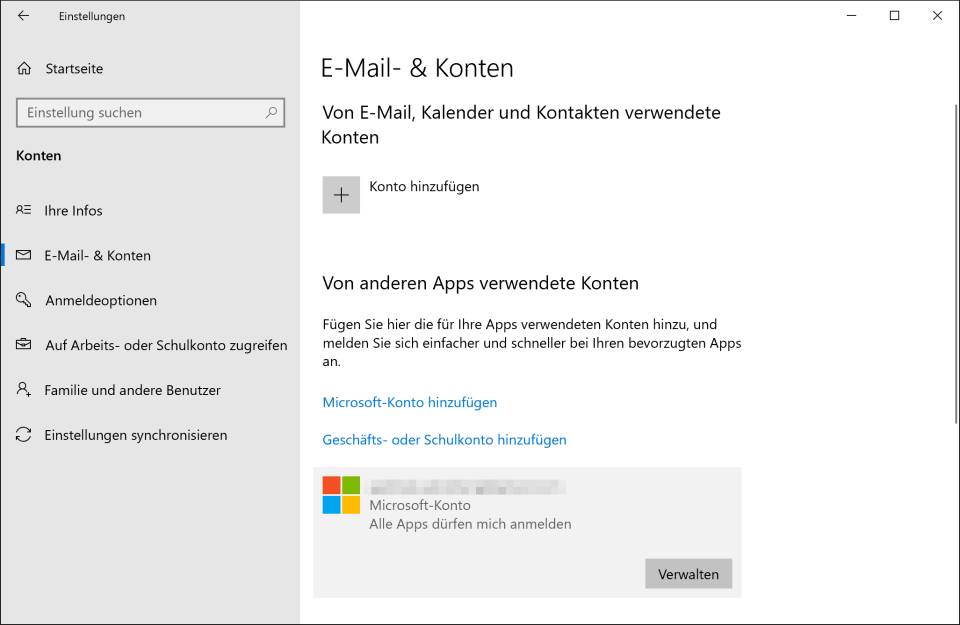 Veraltetes MicrosoftKonto entfernen pctipp.ch