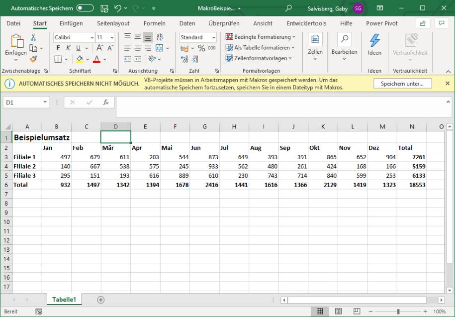 Excel Erstell und Speicherdatum der Datei in der gewünschten Zelle