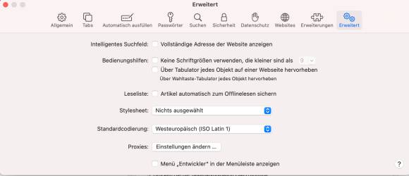 Screenshot Einstellungsfenster 