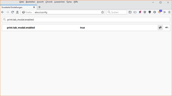 Screenshot Firefox-Konfigurationseinstellung
