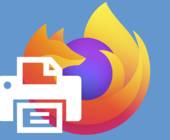 Firefox-Logo mit Drucker-Symbol