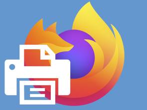 Firefox-Logo mit Drucker-Symbol 