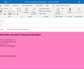 Weiterzuleitende Mail mit knallpinkem Hintergrund