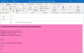 Weiterzuleitende Mail mit knallpinkem Hintergrund 