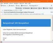 Screenshot Mail mit hellgelbem Hintergrund