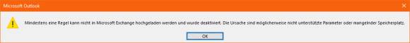 Outlook-Fehlermeldung