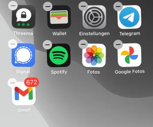 Screenshot eines iPhone-Home-Screens