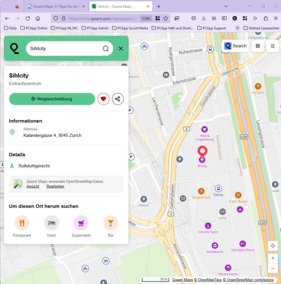 Qwant Maps Webversion 