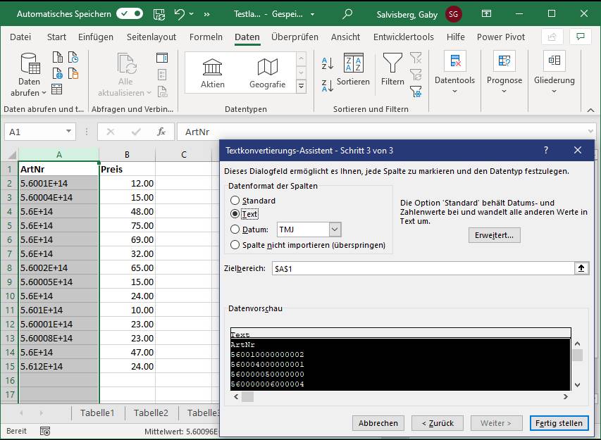 Excel Verfalscht Lange Artikelnummern Pctipp Ch