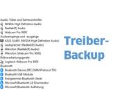 Screenshot aus Gerätemanager mit Titel Treiber-Backup