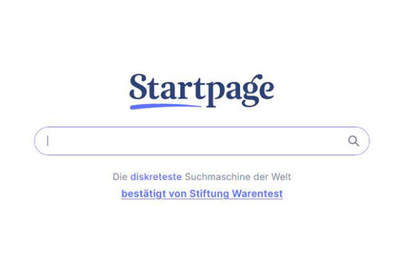 Screenshot der Startpage-Suchmaschine 