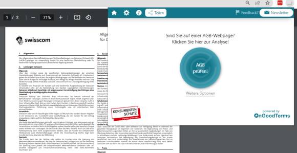 Das Add-on im Chrome-Browser