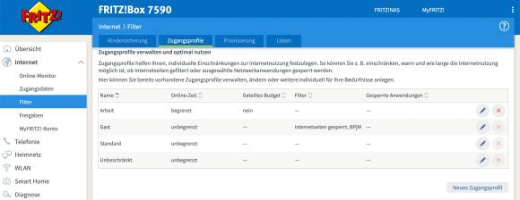 Einrichten von Zugangsprofilen