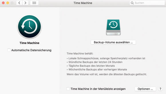 Screenshot von Time Machine