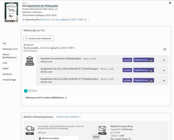 Resultat einer Buchsuche