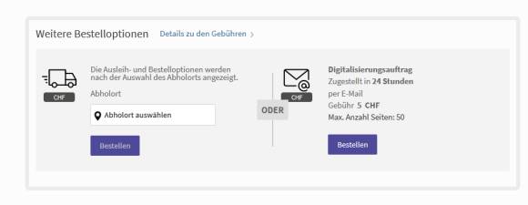 Die Bestelloptionen