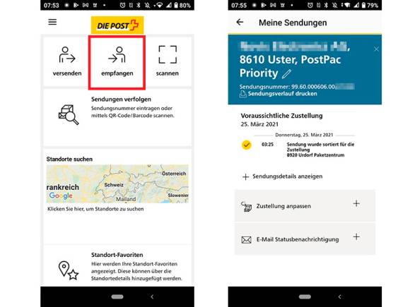 schweiz post paket verfolgen