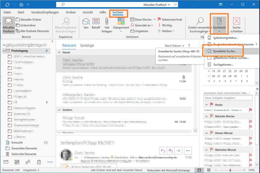Outlook: So benutzen Sie den Suchordner und die «Erweiterte Suche» - pctipp.ch