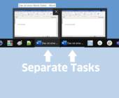 Screenshot separate Tasks in der Taskleiste