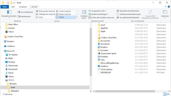 Screenshot Windows-Explorer