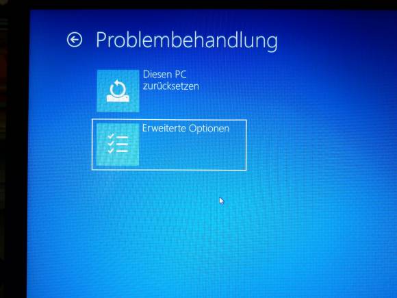 Screenshot Problembehandlung