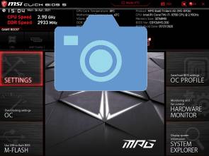 MSI UEFI mit blauem Kamerasymbolbild 