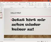 Screenshot PowerPoint mit Schrift 