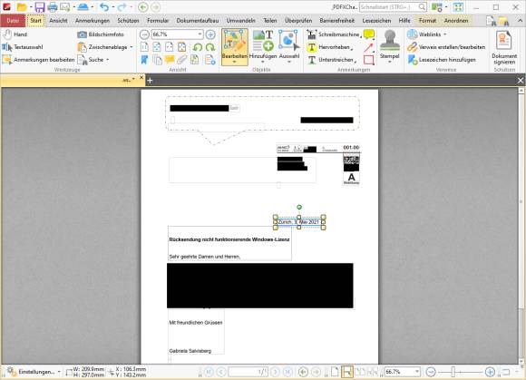 Screenshot PDF XChange Editor