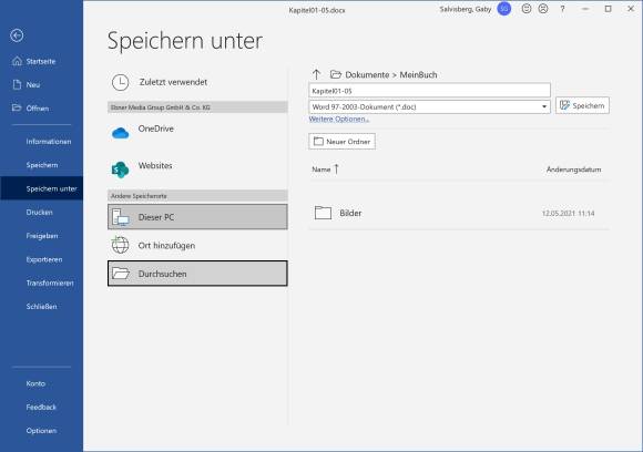 Screenshot Speichern-unter-Dialog