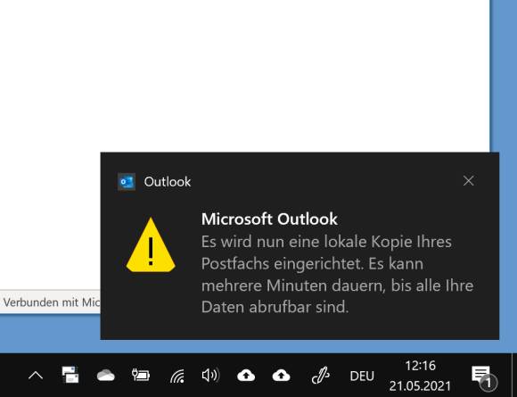 Screenshot Outlook-Popup