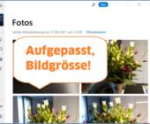 Screenshot Ihr-Smartphone-App mit Text Aufgepasst, Bildgrösse