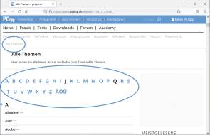 Screenshot der PCtipp-Unterseite «Alle Themen» 