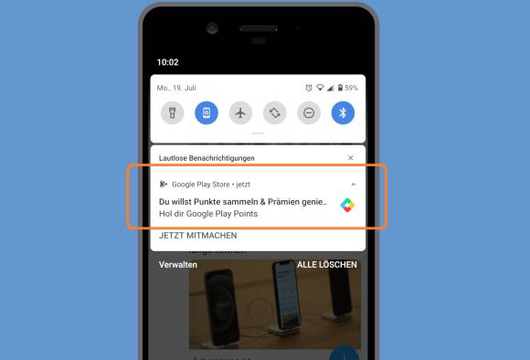 Screenshot Google Play Store Benachrichtigung 