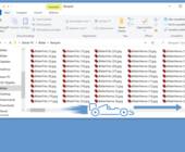 Screenshot Explorer-Fenster mit symbolischem Rennwagen