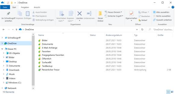 Screenshot OneDrive-Ordner im Explorer