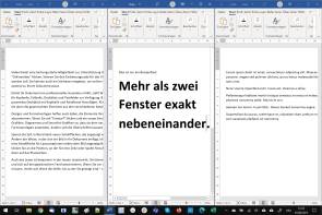 Screenshot dreier Word-Fenster nebeneinander 