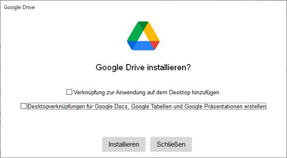 Screenshot Installationsdialog