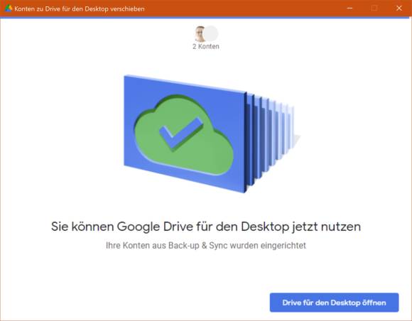 Screenshot Installationsbestätigung
