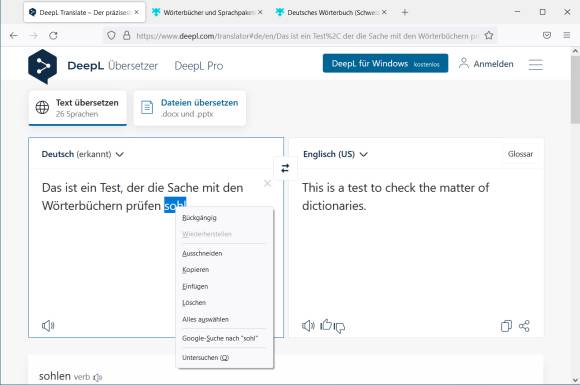 Screenshot Firefox mit fehlender Rechtschreibprüfung