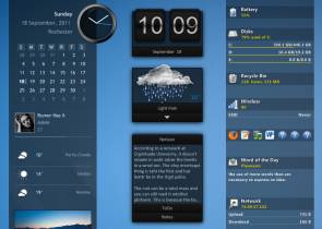 Beispiel von Rainmeter-Widgets (noch auf einem Windows-7-PC)
