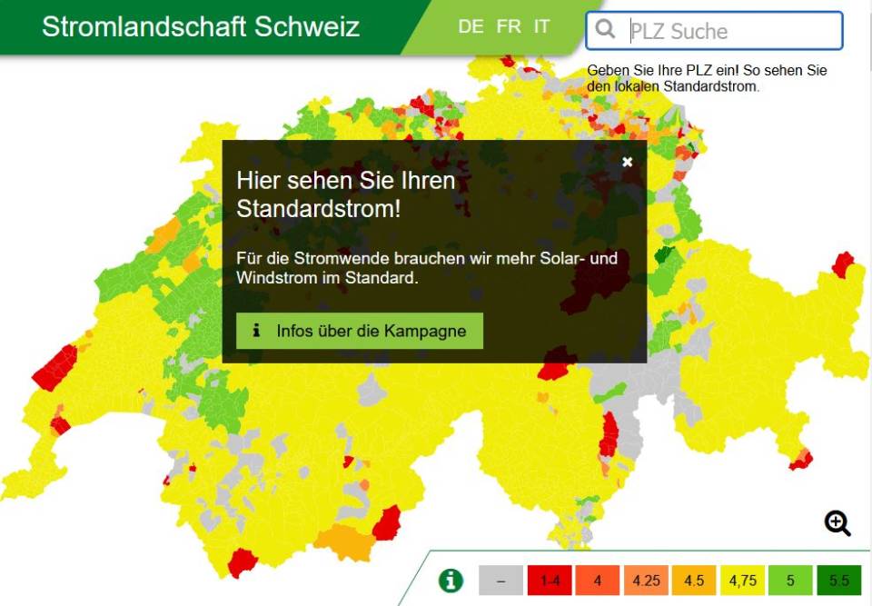 Online-Karte: So grün ist der Strom aus der Steckdose - pctipp.ch