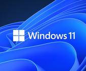 Desktop mit Windows-11-Schriftzug