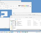 Screenshot Windows Desktop mit zwei Explorer- und Paint-Fenstern