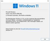 Screenshot Versionsangabe Windows 11