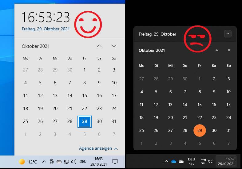 Windows 11 Uhrzeit Uhr Anzeigen Klammerkarte 
