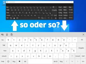 Screenshots zweier Bildschirmtastatur-Varianten unter Windows 