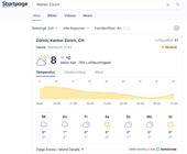Screenshot Startpage Wetterwidget